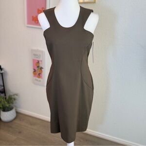 NWT Nicole Miller Vogue Fashion Show Mini Dress Olive Size 8 NEW!